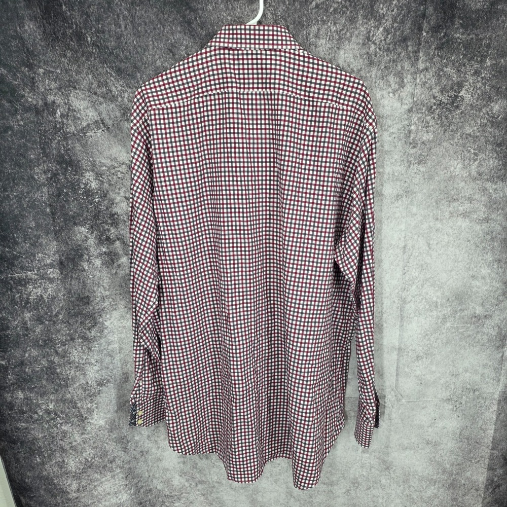 Neiman Marcus Shirt Mens 2XL Check Button Up Long‎ Sleeve Casual Preppy - Picture 4 of 13